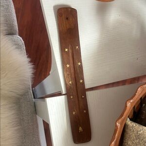 Wooden Incense Holder with Star Design